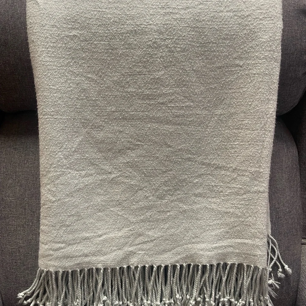 Pottery Barn Hand-Knotted Fringe Throw Blanket